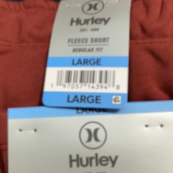 Hurley Men’s Logo Fleece Shorts Size (XXL,L) Red - Picture 7 of 8